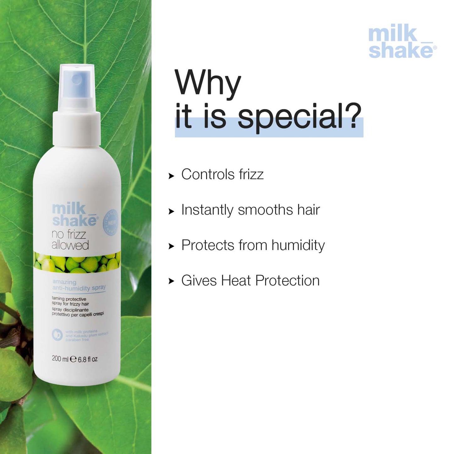 milk_shake no frizz allowed amazing anti-humidity spray